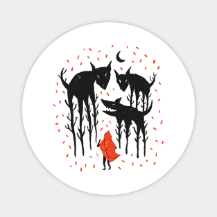 RED RIDING HOOD ILLUSTRATION Magnet